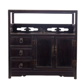 A CARVED ROSEWOOD ZITAN CABINET