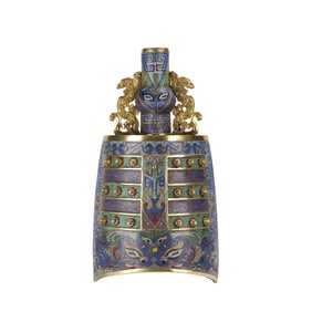 A CLOISONNE ENAMEL RITUAL BELL BIANZHONG