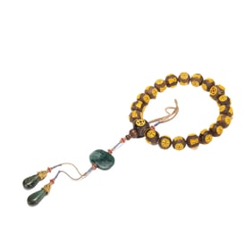 A VERY RARE CHINESE IMPERIAL ALOESWOOD CHENXIANG PRAYER BEADS SHOUCHUAN