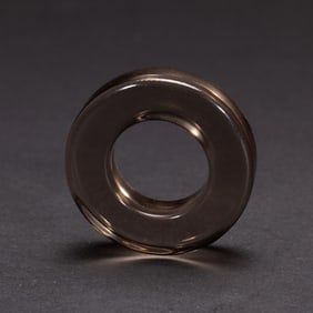 A CARVED ROCK CRYSTAL RING