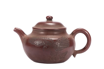 A CHINESE YIXING GLAZE TEAPOT