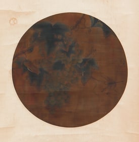 A CHINESE PAINTING OF GRAPES SIGNED WANG MIAN