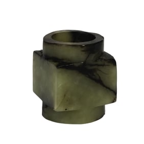 A PALE CELADON JADE CONG