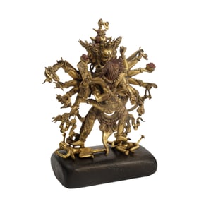 A TIBETAN BRONZE-GILT CAKRASAMVARA