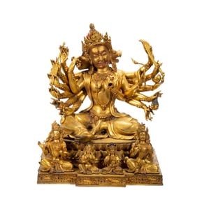 A BRONZE-GILT FIGURE OF VAJRAVARAHI