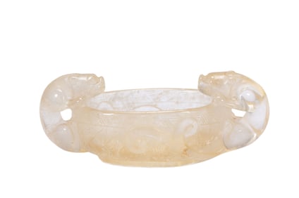 A CARVED ROCK CRYSTAL CHILONG WASHER