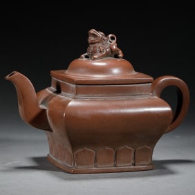 A YIXING GLAZE ZISHA TEAPOT