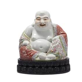 A FAMILLE ROSE PORCELAIN BUDAI