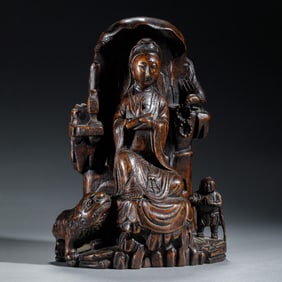 A CARVED ALOESWOOD CHENXIANG GUANYIN