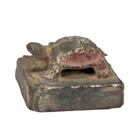 A BRONZE TORTOISE SEAL
