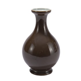 A CHINESE ZIJIN GLAZE PORCELAIN VASE
