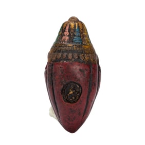 A TIBETAN POLYCHROME PAINTED NYAGLA TSA-TSA