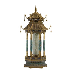 AN IMPERIAL CARVED WHITE JADE INLAID CLOISONNE ENAMEL INCENSE BURNER