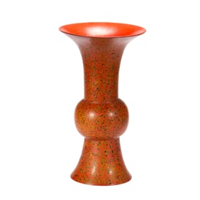 A TWIST LACQUER BEAKER VASE GU