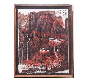 A CHINESE PAINTING OF AUTUMN LANDSCAPE SIGNED LI KERAN
