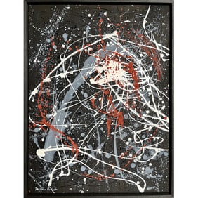 BLACK COMPOSITION SIGNED JACKSON POLLOCK