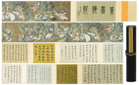 A CHINESE PAINTING OF FIGURAL STORY SIGNED CHEN JUZHONG