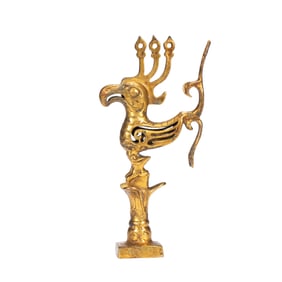 A BRONZE-GILT MYTHICAL BIRD ORNAMENT