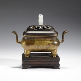 A BRONZE-GILT CENSER