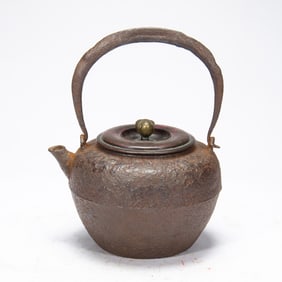 A JAPANESE IRON TEAPOT