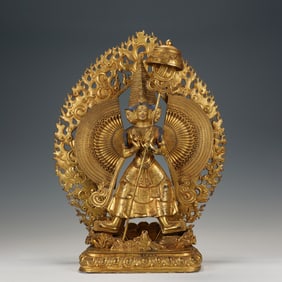 A BRONZE-GILT FIGURE OF AVALOKITESVARA