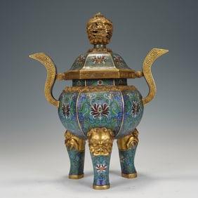 A CLOISONNE ENAMEL INCENSE BURNER