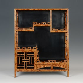 A BAMBOO TREASURE DISPLAY CARBINET