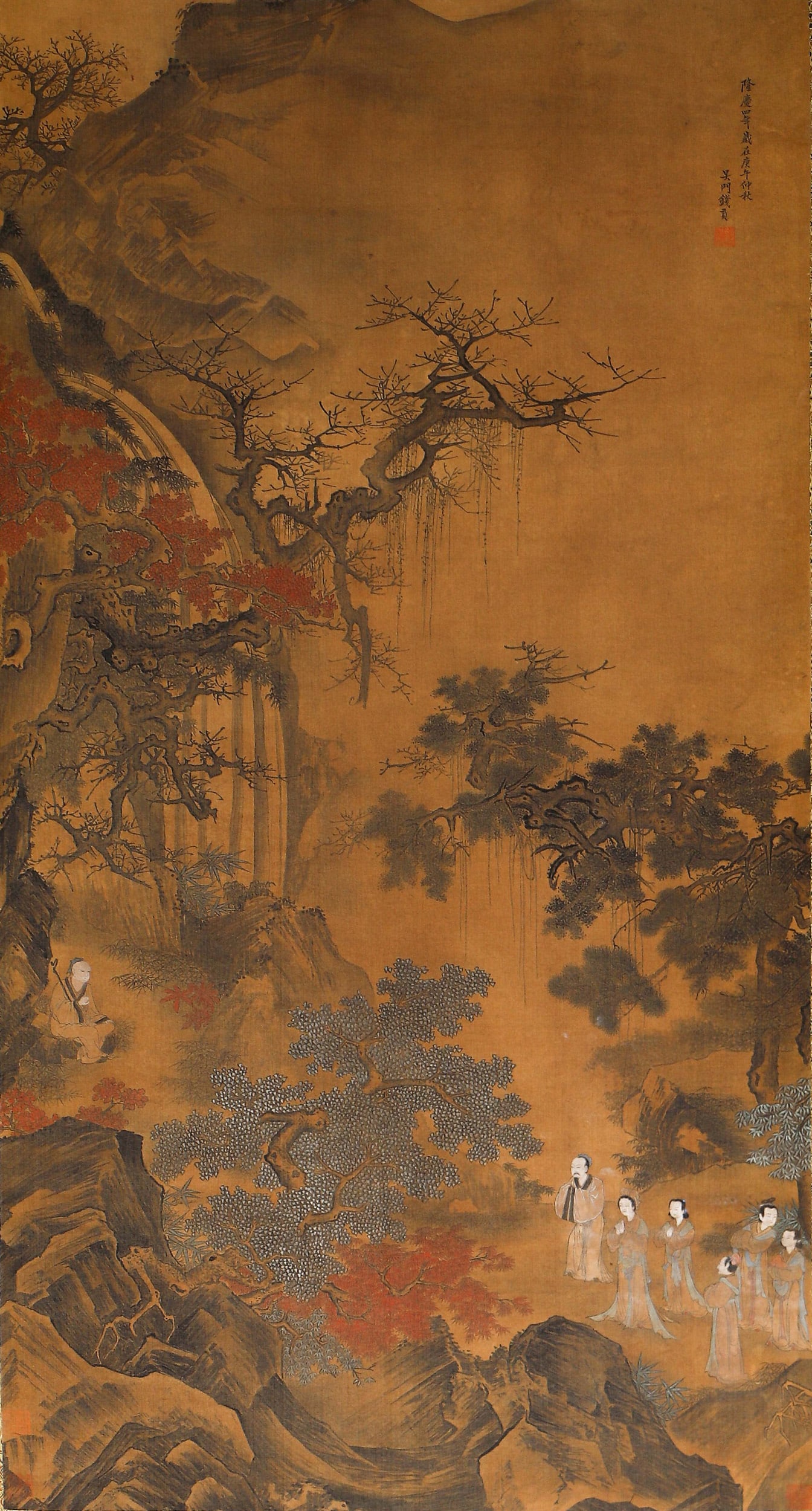 A CHINESE PAINTING OF FIGURAL STORY SIGNED QIAN GONG (1 of 7)