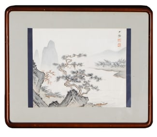 A CHINESE PAINTING OF RIVERBANK SIGNED CHEN SHAOMEI