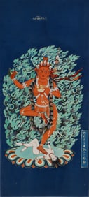 A CHINESE PAINTING OF DAKINI SIGNED ZHANG DAQIAN