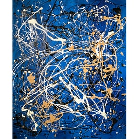 BLUE COMPOSITION SIGNED JACKSON POLLOCK