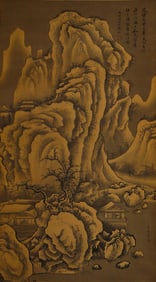 A CHINESE PAINTING OF RIVERBANK PAVILION