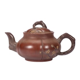 A YIXING GLAZE ZISHA TEAPOT
