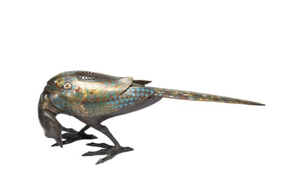 A CLOISONNE ENAMEL CENSER WITH COVER