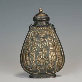 A SILVER FIGURAL STORY VESSEL