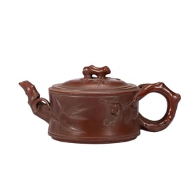 A YIXING GLAZE ZISHA TEAPOT