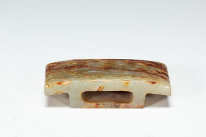 A WHITE JADE SWORD SCABBARD SLIDE