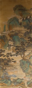 A CHINESE PAINTING OF SCHOLARS GATHERING SIGNED DING YUNPENG