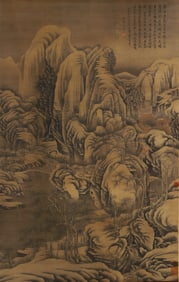 A CHINESE PAINTING OF SERENE STUDIO SIGNED SHENZHOU