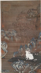 A CHINESE PAINTING OF RABBIT SIGNED TANGYIN