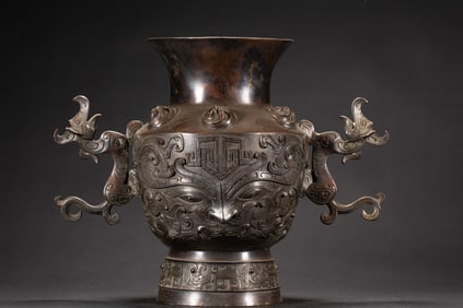 AN UNIQUE BRONZE TAOTIE VESSEL ZUN