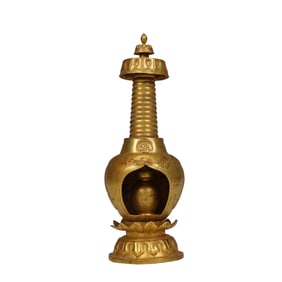 A BRONZE-GILT STUPA