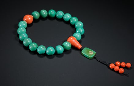 A TURQUOISE BEADS PRAYER BEADS