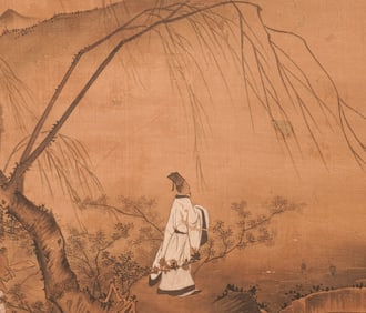 A CHINESE PAINTING OF SCHOLAR SIGNED MAYUAN