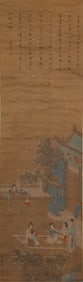 A CHINESE PAINTING OF FIGURAL STORY SIGNED TANGYIN