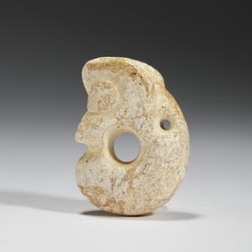 A CARVED JADE PIG DRAGON
