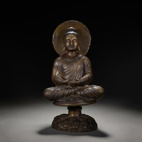 A COPPER ALLOY SEATED AMITABHA
