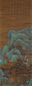 A CHINESE PAINTING OF FIGURAL STORY SIGNED WEN ZHENGMING