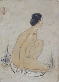 A CHINESE PAINTING OF LADY SIGNED PAN YULIANG