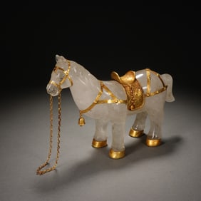 A VERY RARE CARVED ROCK CRYSTAL HORSE